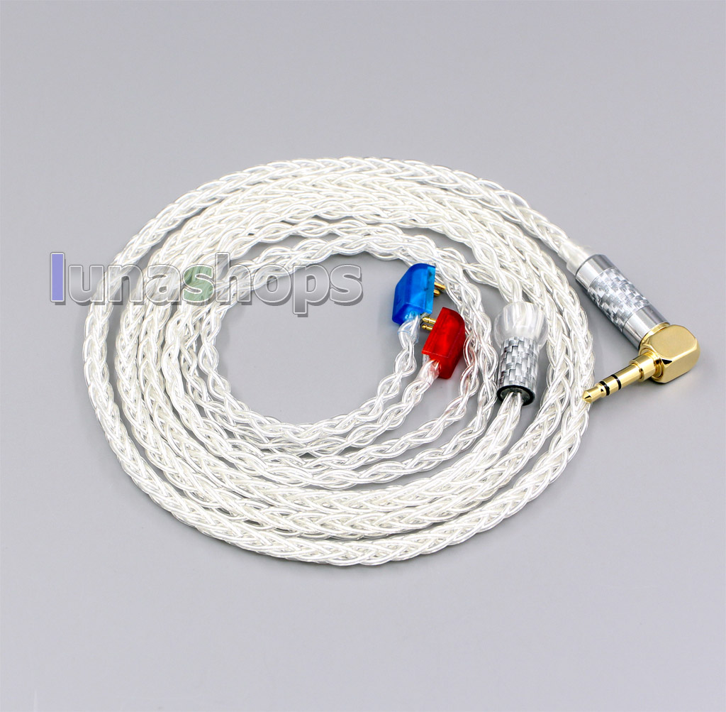 99% Pure Silver 8 Core 2.5mm 4.4mm 3.5mm XLR Headphone Earphone Cable  For Etymotic ER4B ER4PT ER4S ER6I ER4