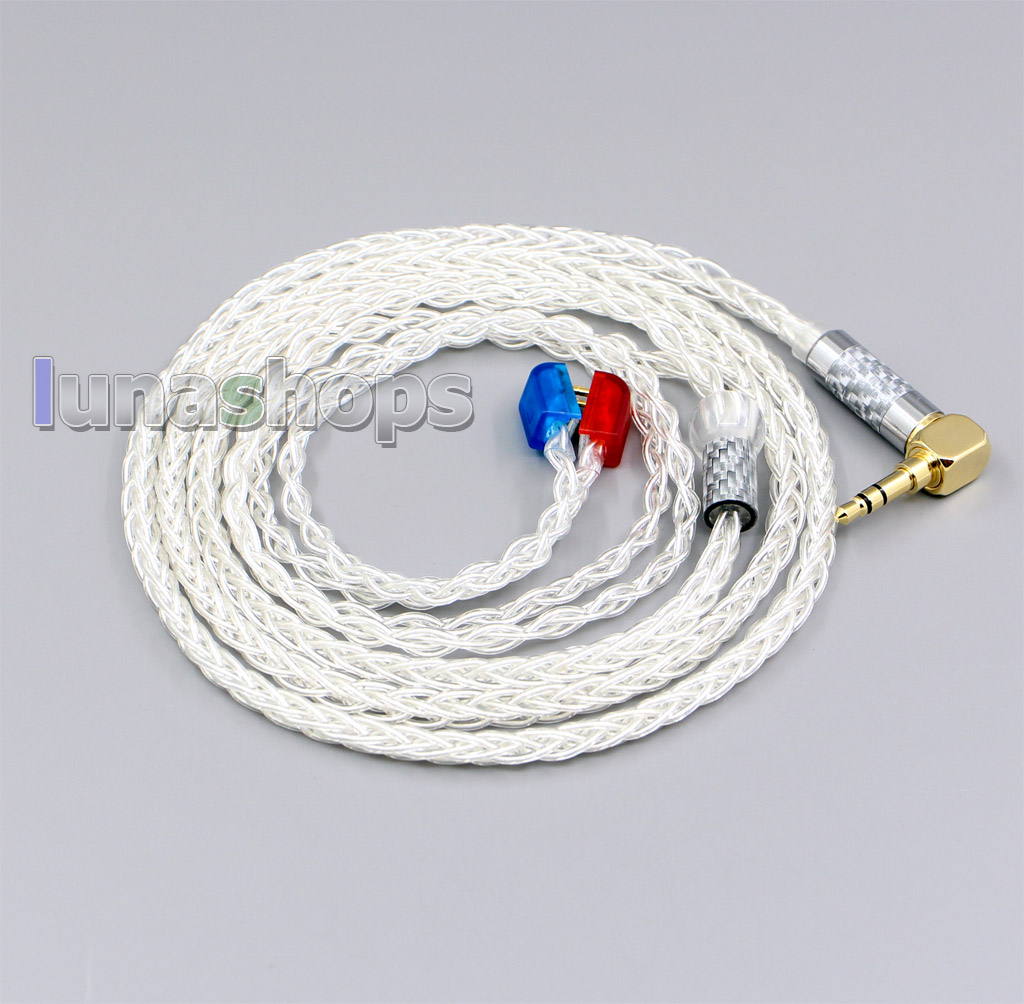 99% Pure Silver 8 Core 2.5mm 4.4mm 3.5mm XLR Headphone Earphone Cable  For Etymotic ER4B ER4PT ER4S ER6I ER4