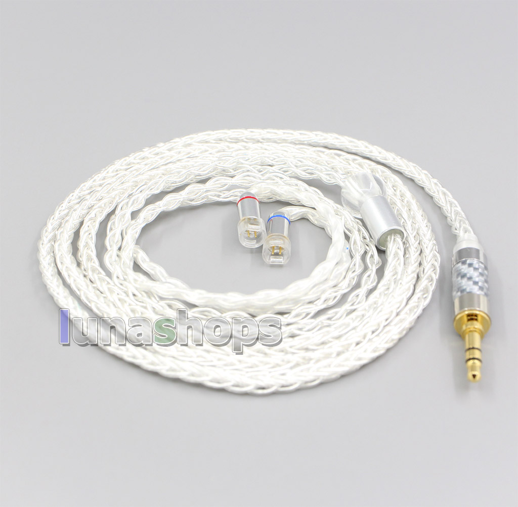 4.4mm 2.5mm 8 Core Silver Plated OCC Earphone Cable For Sennheiser IE8 IE8i IE80 IE80s Metal Pin