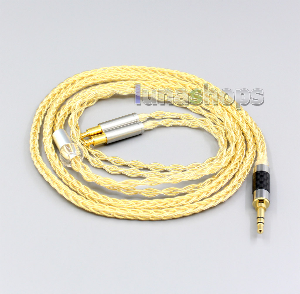 3.5mm 2.5mm 4.4mm 8 Cores 99.99% Pure Silver + Gold Plated Earphone Cable For Audio Technica ATH-ADX5000 ATH-MSR7b 770H 990H A2DC