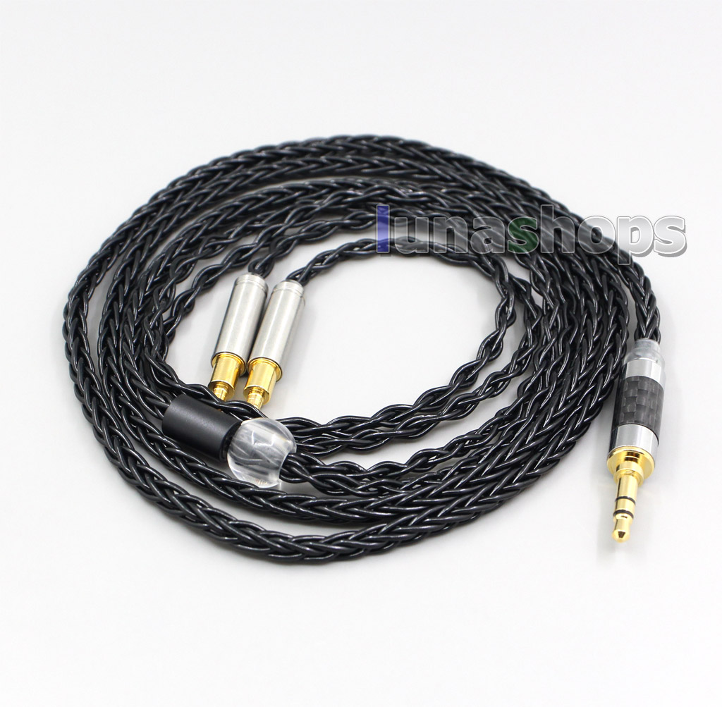 2.5mm 4.4mm XLR 8 Core Silver Plated Black Earphone Cable For Audio Technica ATH-ADX5000 ATH-MSR7b 770H 990H A2DC