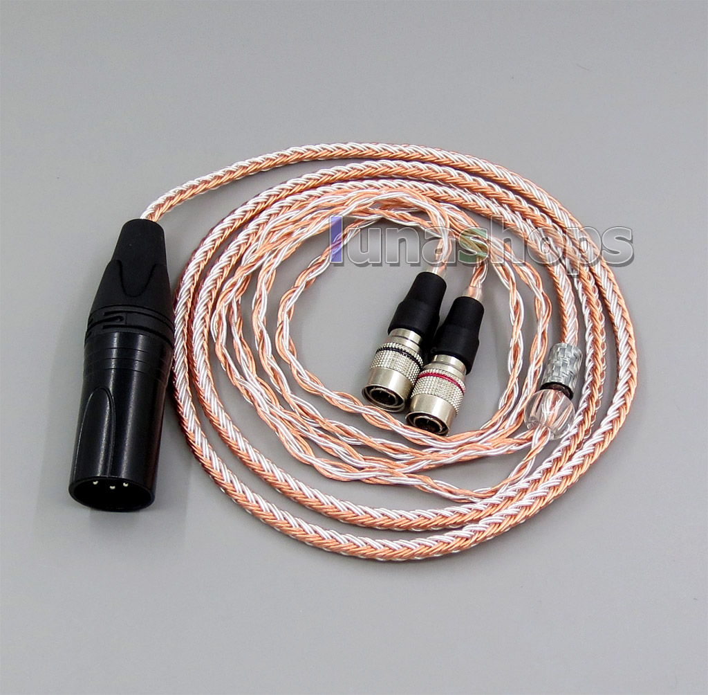 16 cores Silver Plated OCC Headphone (8*100cores)Earphone Cable For Mr Speakers Ether Alpha Dog Prime
