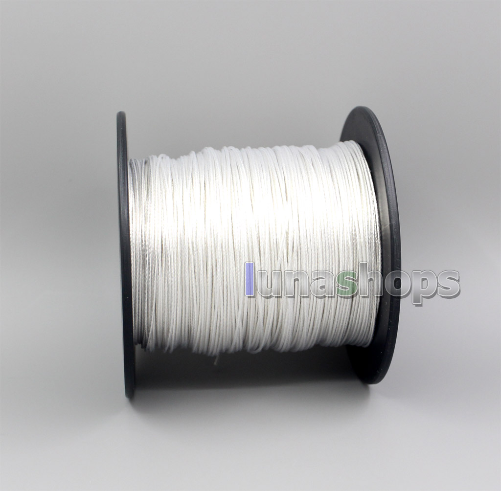 10m Extreme Soft Pure Silver + OCC Alloy Signal Earphone Headphone Cable 100*0.05 Dia:0.9mm 