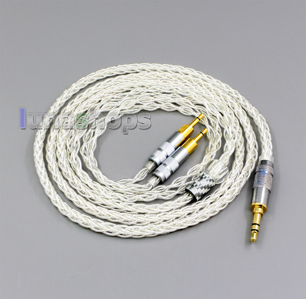 99% Pure Silver XLR 2.5mm 4.4mm 3.5mm 8 Core Headphone Earphone Cable For Sennheiser HD700