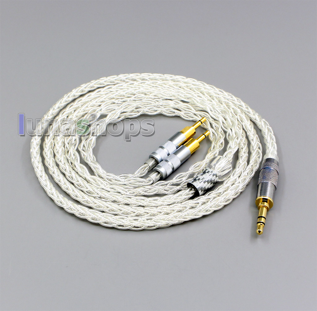 99% Pure Silver XLR 2.5mm 4.4mm 3.5mm 8 Core Headphone Earphone Cable For Sennheiser HD700