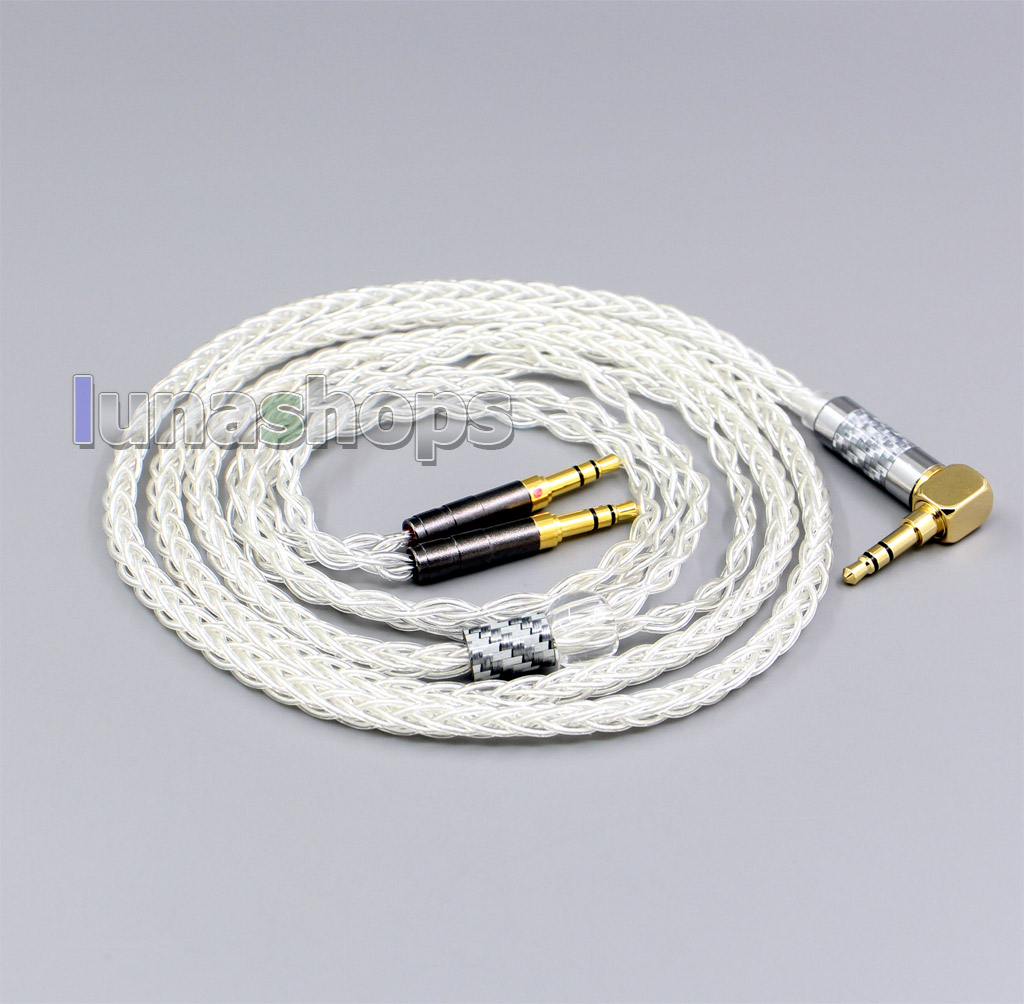99% Pure Silver 8 Core Headphone Cable For Denon AH-D600 D7100 Hifiman Sundara Ananda HE1000se HE6se he400