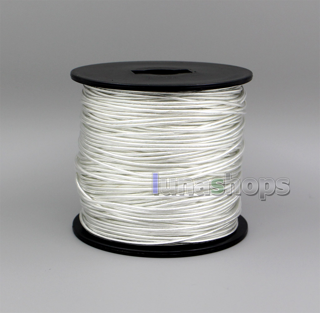 50m Pure OCC Silver Alloy Shielding Signal 45*0.05mm Shielding+50*0.05mm TPU Wire Cable Dia:1.5mm For DIY 