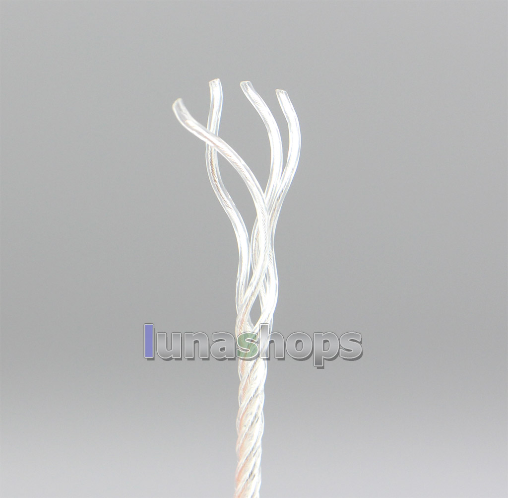 1m 4 cores 99% Pure Silver Earphone Headphone DIY Custom PU Insulation Layer Cable (Not )
