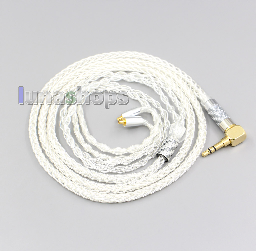2.5mm 4.4mm 3.5mm XLR 99% Pure Silver 8 Core Earphone Cable For Dunu T5 Titan 3 T3 (Increase Length MMCX)