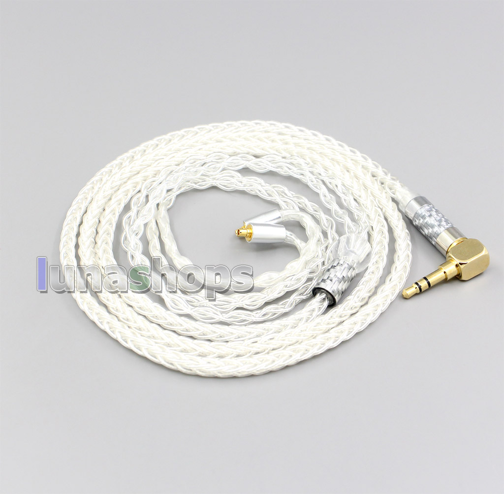 2.5mm 4.4mm 3.5mm XLR 99% Pure Silver 8 Core Earphone Cable For Dunu T5 Titan 3 T3 (Increase Length MMCX)