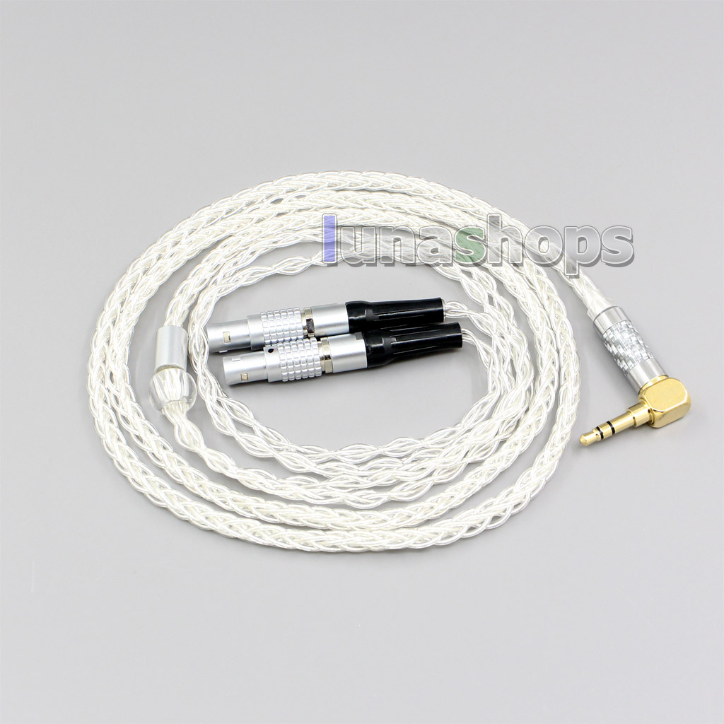 99% Pure Silver 8 Core 2.5mm 4.4mm 3.5mm XLR Headphone Earphone Cable For Focal Utopia Fidelity Circumaural