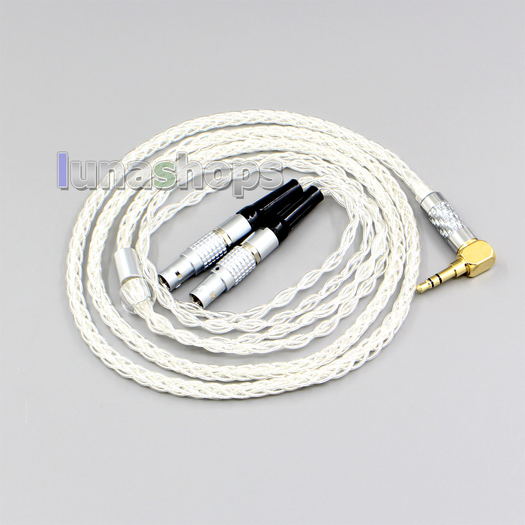 99% Pure Silver 8 Core 2.5mm 4.4mm 3.5mm XLR Headphone Earphone Cable For Focal Utopia Fidelity Circumaural
