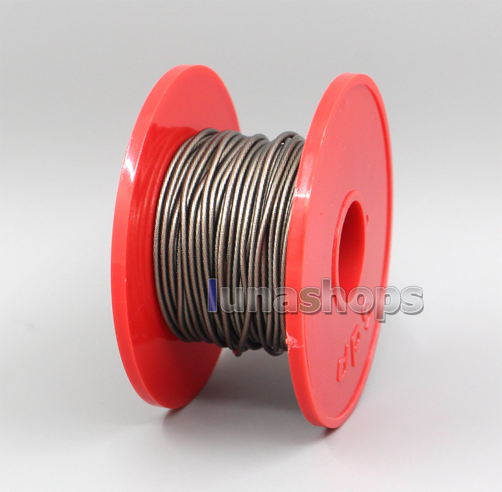 10m Extreme Soft Brown Silver Plated Signal PU Earphone Headphone DIY Bulk Cable 49*0.08 Dia:1.3mm