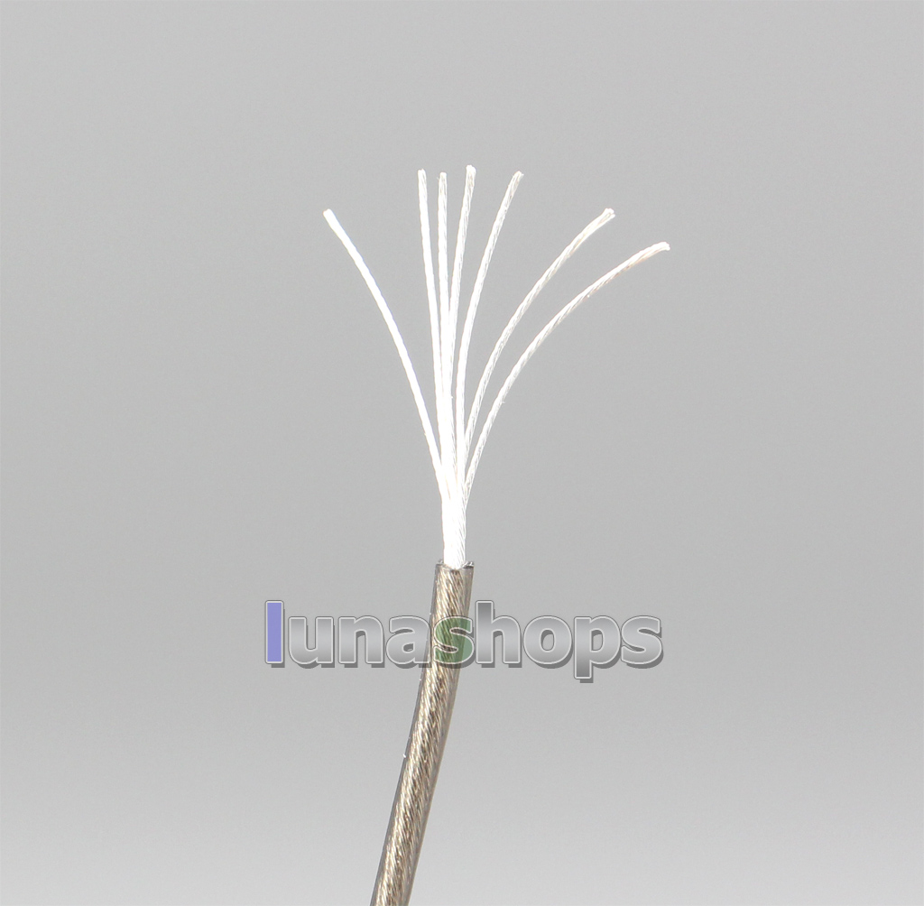 10m Extreme Soft Brown Silver Plated Signal PU Earphone Headphone DIY Bulk Cable 49*0.08 Dia:1.3mm