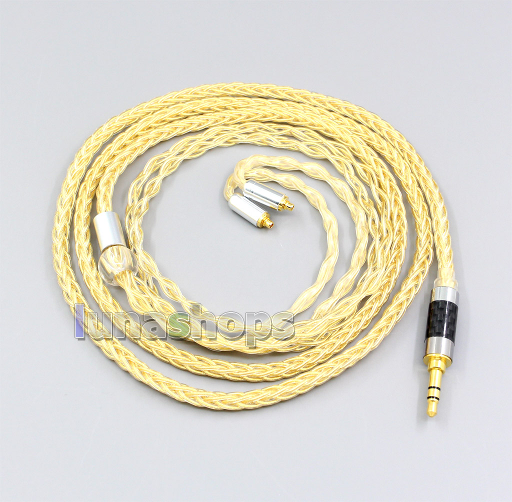 3.5mm 2.5mm 8 Cores 99.99% Pure Silver + Gold Plated Earphone Cable For Shure se535 se846 Se425 Se315 Se215 MMCX
