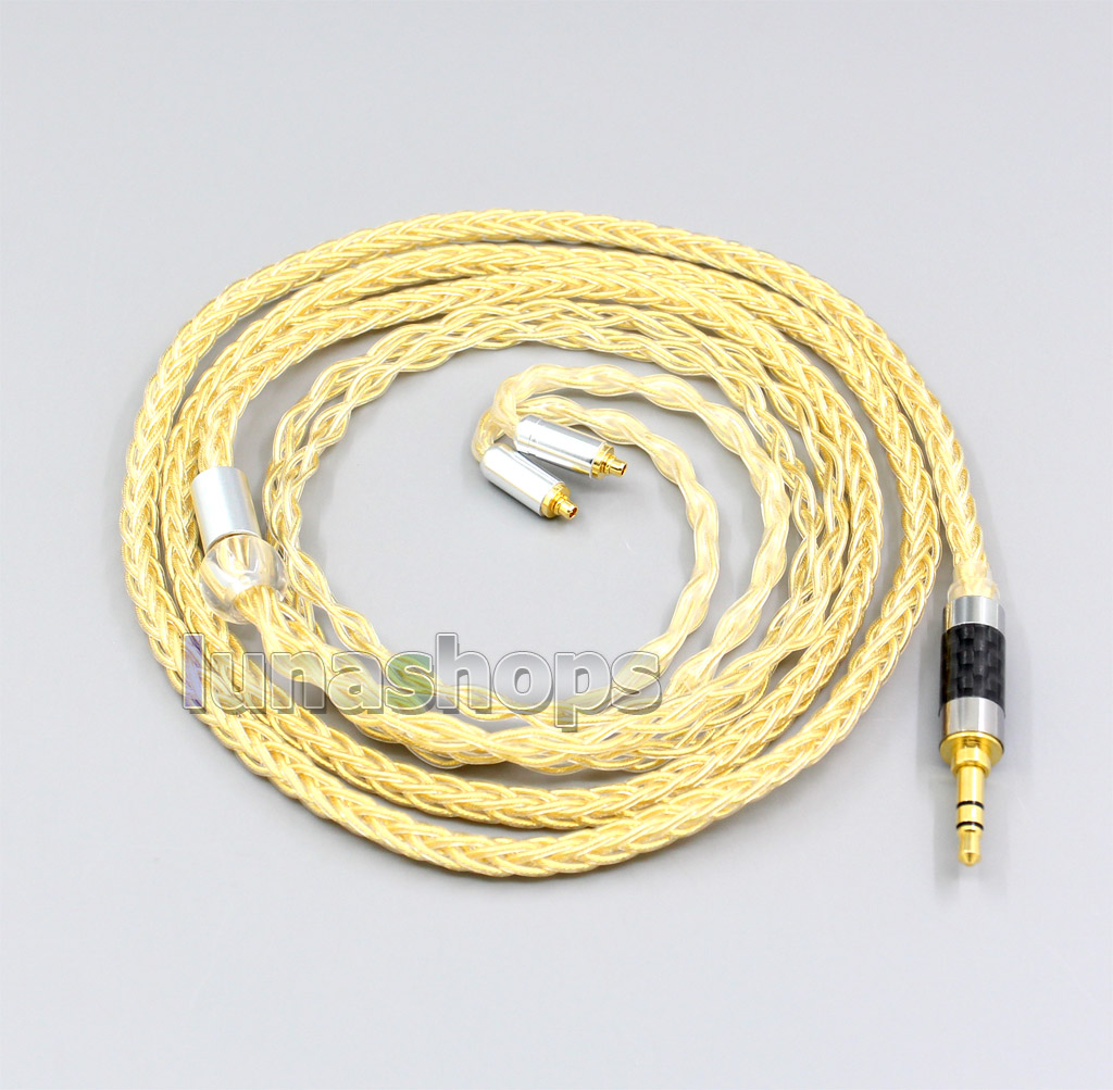 3.5mm 2.5mm 8 Cores 99.99% Pure Silver + Gold Plated Earphone Cable For Shure se535 se846 Se425 Se315 Se215 MMCX