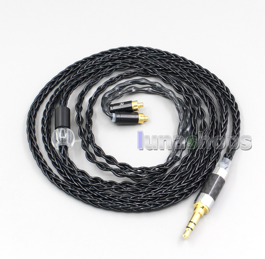 3.5mm 2.5mm 4.4mm XLR 8 Core Silver Plated OCC Black Earphone Cable For Dunu dn-2002