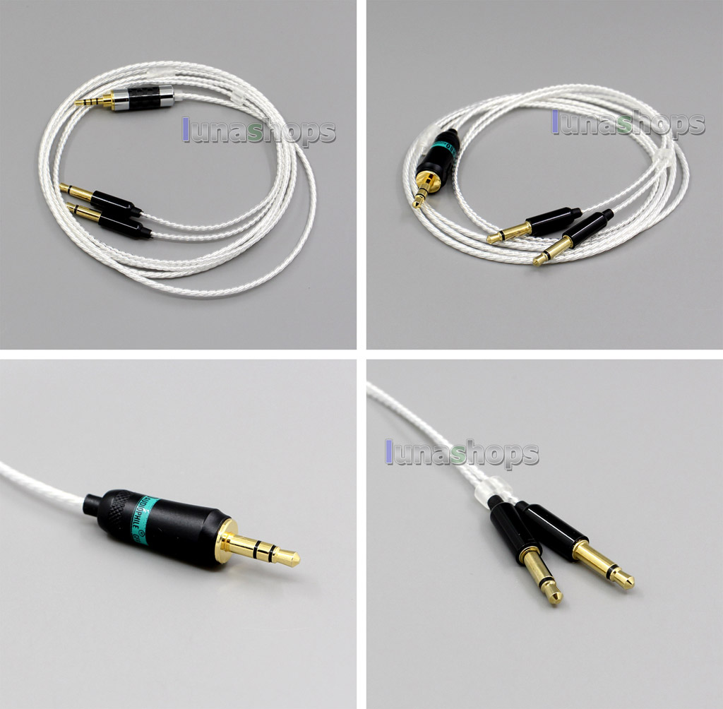 3.5mm 7N OCC + Silver Plated Copper Cable For Denon AH-D600 D7100 Velodyne vTrue Headphone 