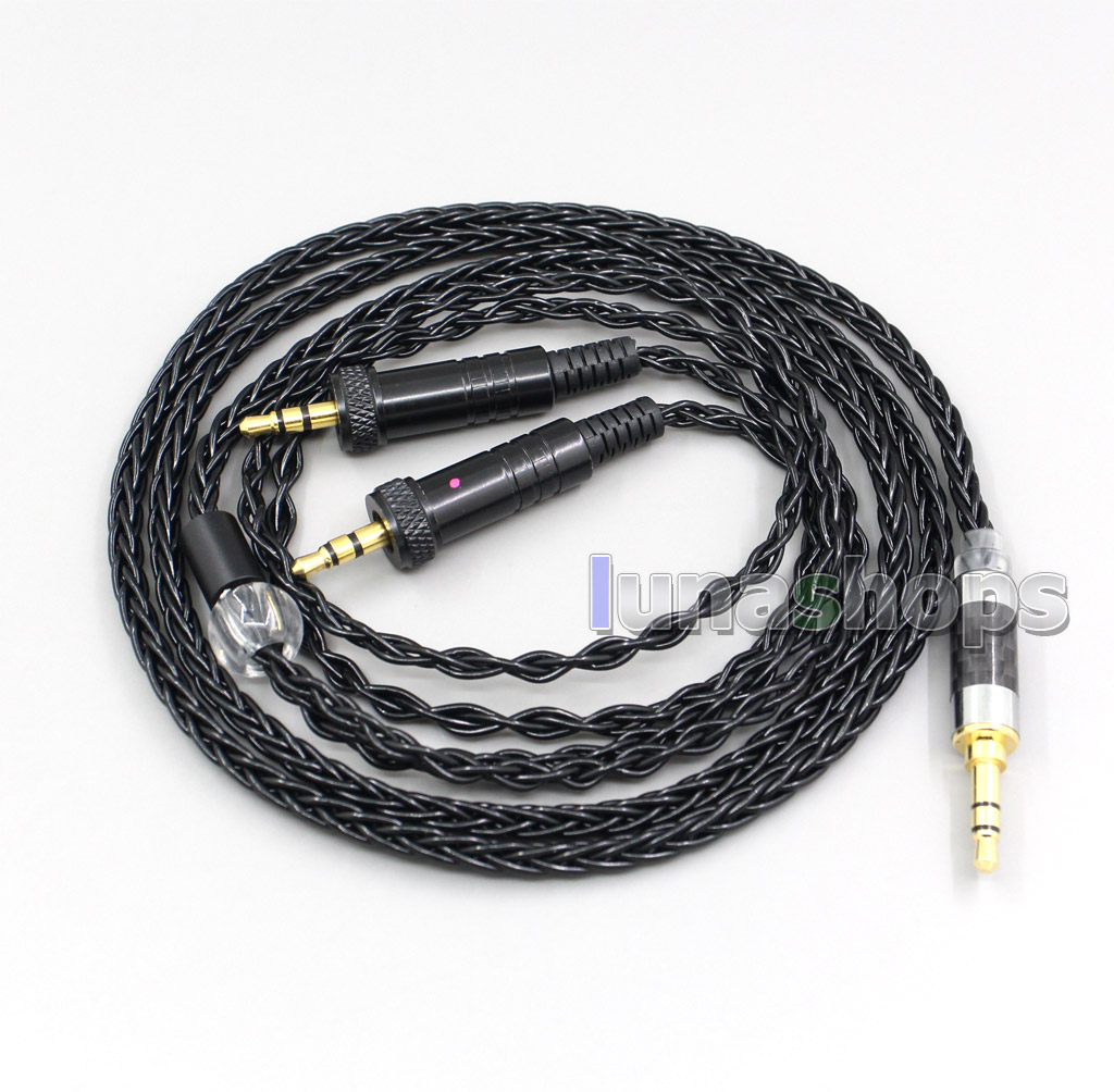 2.5mm 4.4mm XLR 8 Core Silver Plated Black Earphone Cable For Sony MDR-Z1R MDR-Z7 MDR-Z7M2 With Screw To Fix