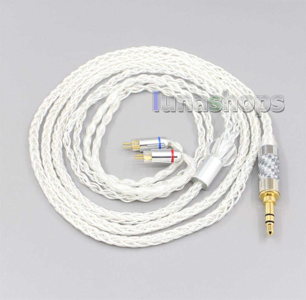 2.5mm 4.4mm 8 Core Silver Plated OCC Earphone Cable For 0.78mm BA Custom Westone W4r UM3X UM3RC JH13 High Step