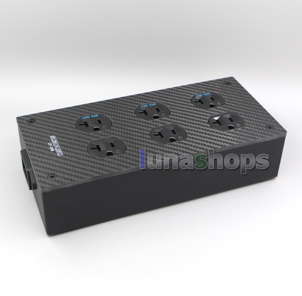 Acrolink CF-306 Carbon fiber panels 6 Ports Power Socket Strip Rhodium Plated