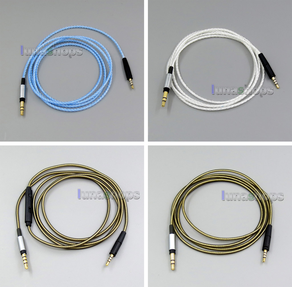 3.5mm Silver Plated Mic Headphone Earphone cable For Sennheiser HD4.30 HD4.40BT HD4.50BTNC