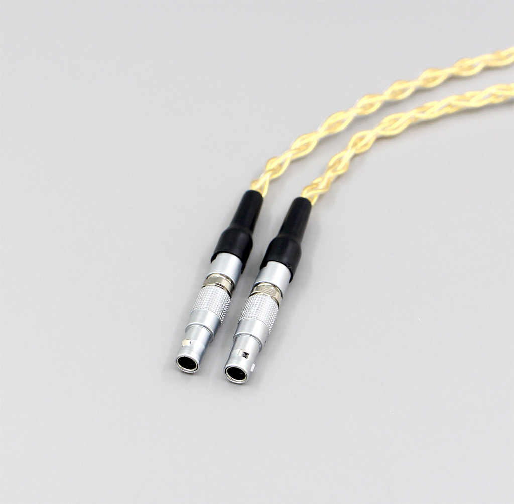 3.5mm 2.5mm 4.4mm 8 Cores 99.99% Pure Silver + Gold Plated Earphone Cable For Focal Utopia Fidelity Circumaural