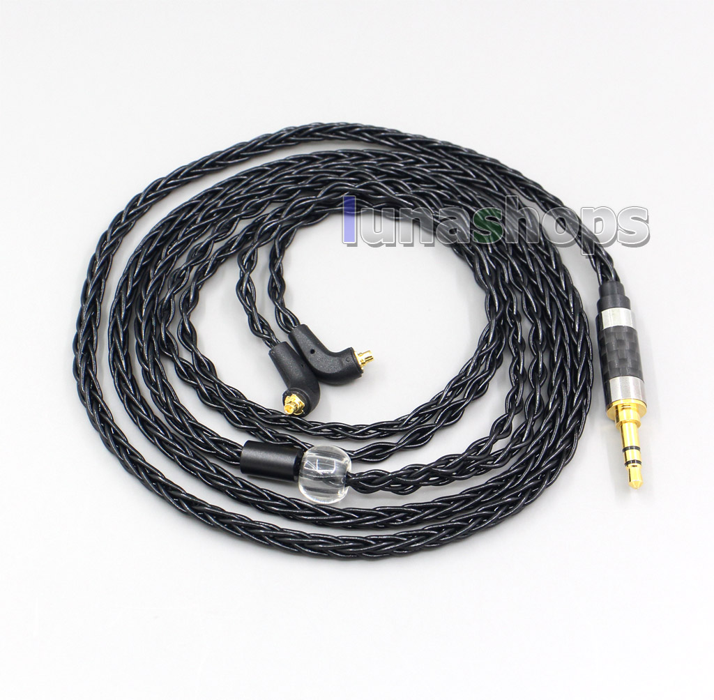 Resistance Black 8 core 2.5mm 3.5mm 4.4mm Balanced MMCX Pure Silver Plated Earphone Cable For Etymotic ER4 XR SR ER4SR ER4XR