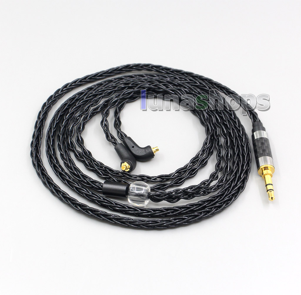 Resistance Black 8 core 2.5mm 3.5mm 4.4mm Balanced MMCX Pure Silver Plated Earphone Cable For Etymotic ER4 XR SR ER4SR ER4XR
