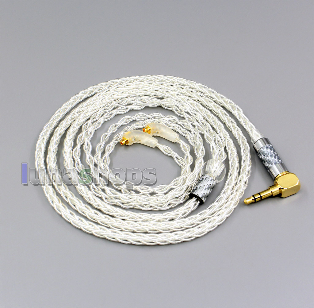 99% Pure Silver 8 Core 2.5mm 4.4mm 3.5mm XLR Headphone Earphone Cable For Etymotic ER4 XR SR ER4SR ER4XR