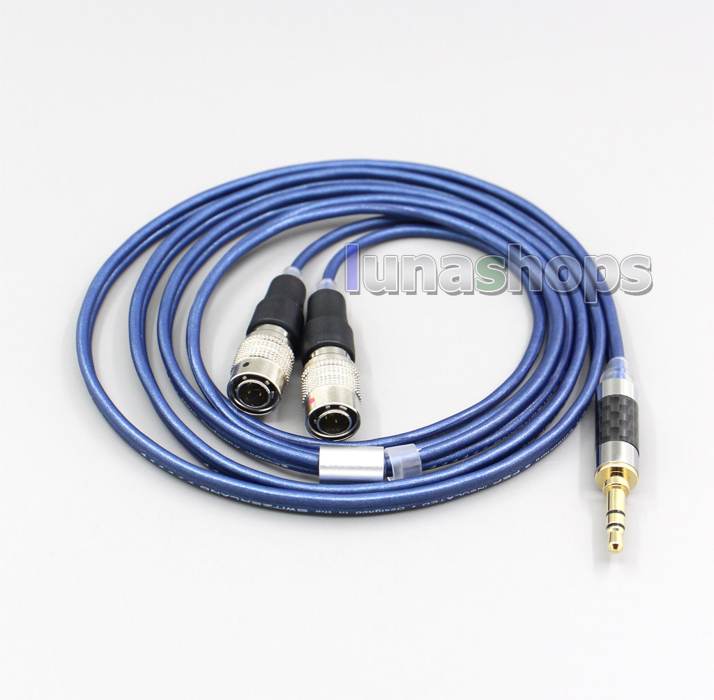 Blue 99% Pure Silver XLR 3.5mm 2.5mm 4.4mm Earphone Cable For Mr Speakers Ether Alpha Dog Prime