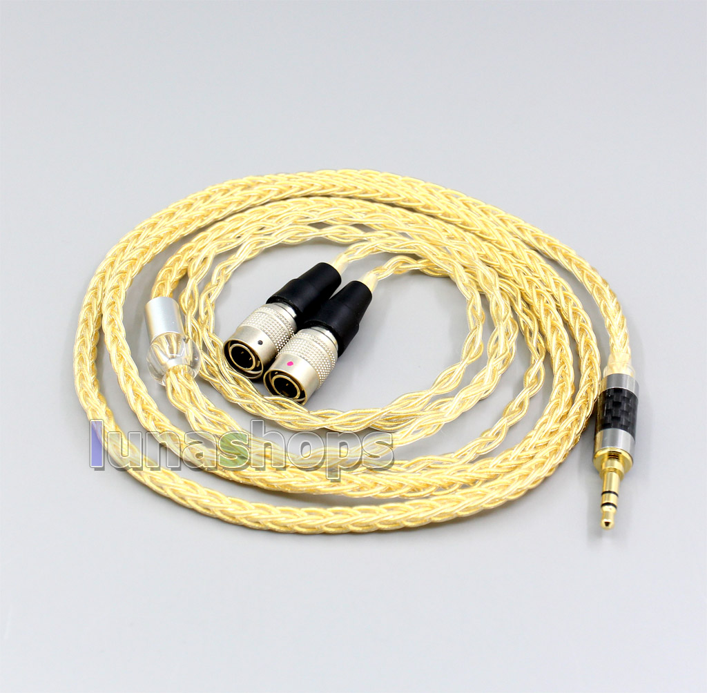 3.5mm 2.5mm 4.4mm 8 Cores 99.99% Pure Silver + Gold Plated Earphone Cable For Mr Speakers Ether Alpha Dog Prime Headphone