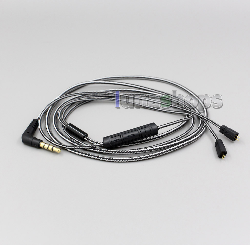 Black/White + Mic Remote Earphone Cable For Ultimate Ears UE TF10 SF3 SF5 5EB 5pro TripleFi 15vm