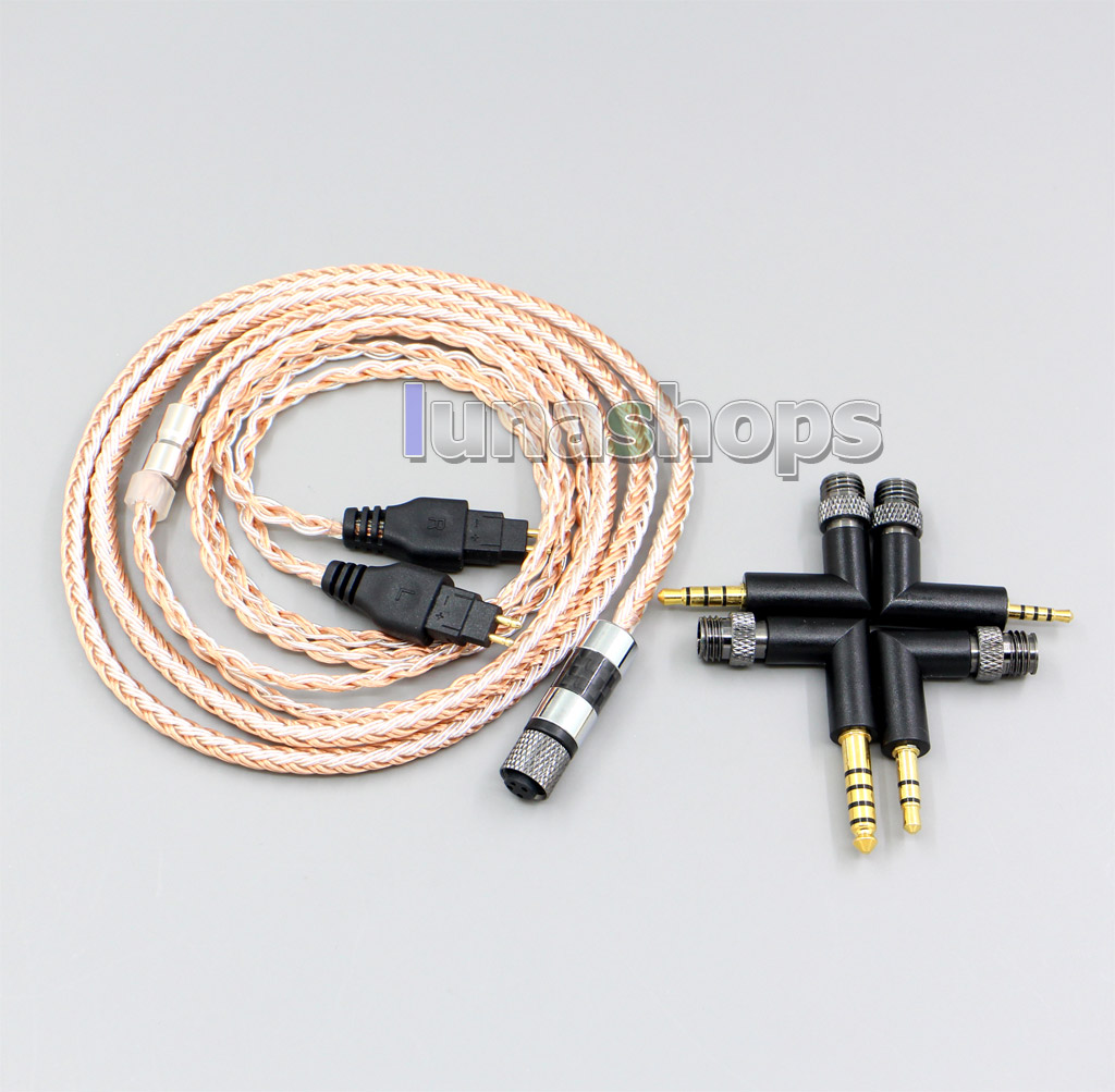 4 in 1 Plug 16 Cores OCC + Pure Silver Plated Cable for Sennheiser HD580 HD600 HD650 HDXXX HD660s