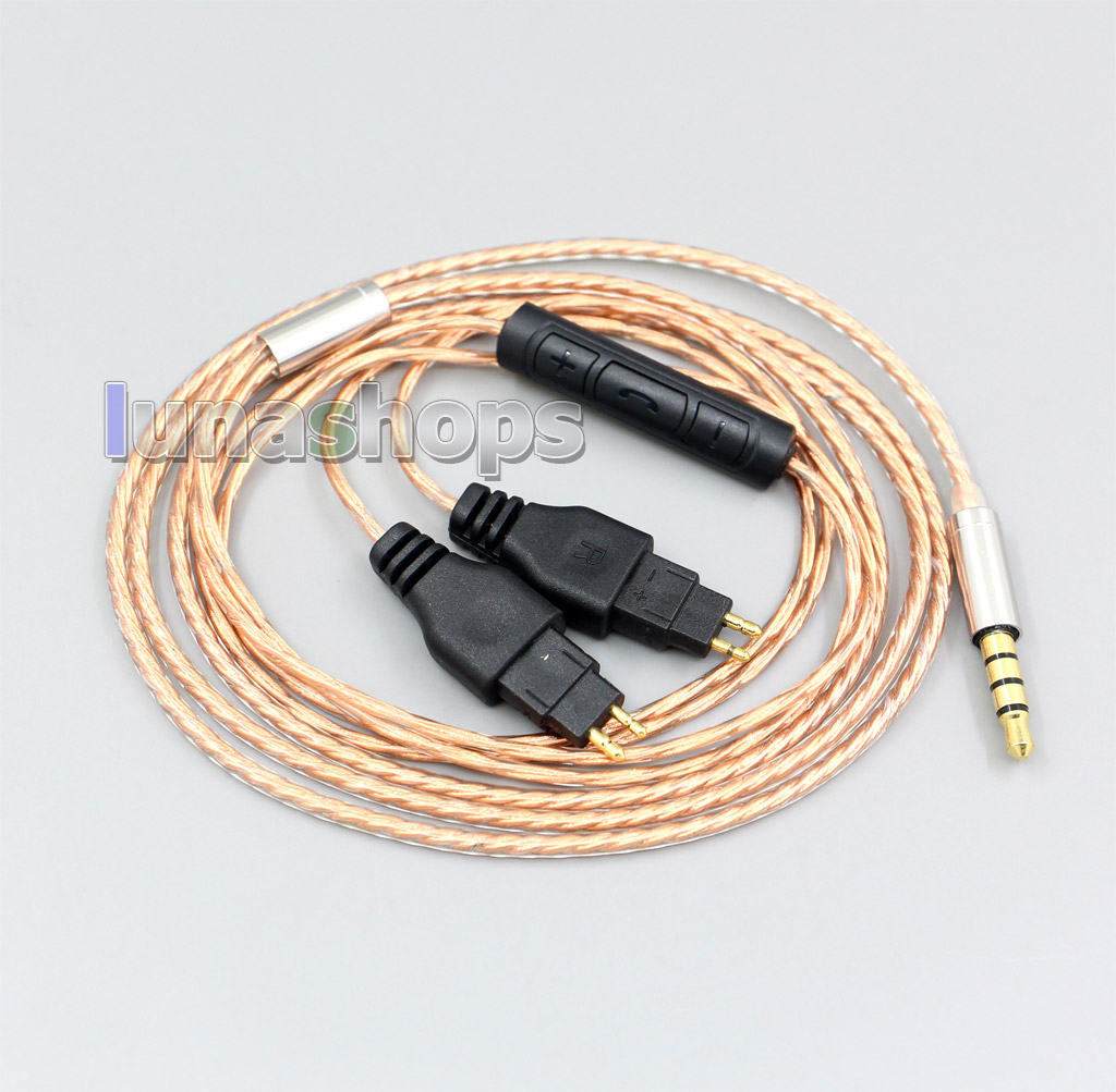 With Mic Remote Copper Shielding Headphone Cable For Sennheiser HD25-1 SP HD650 HD600 HD580 HD525 HD565