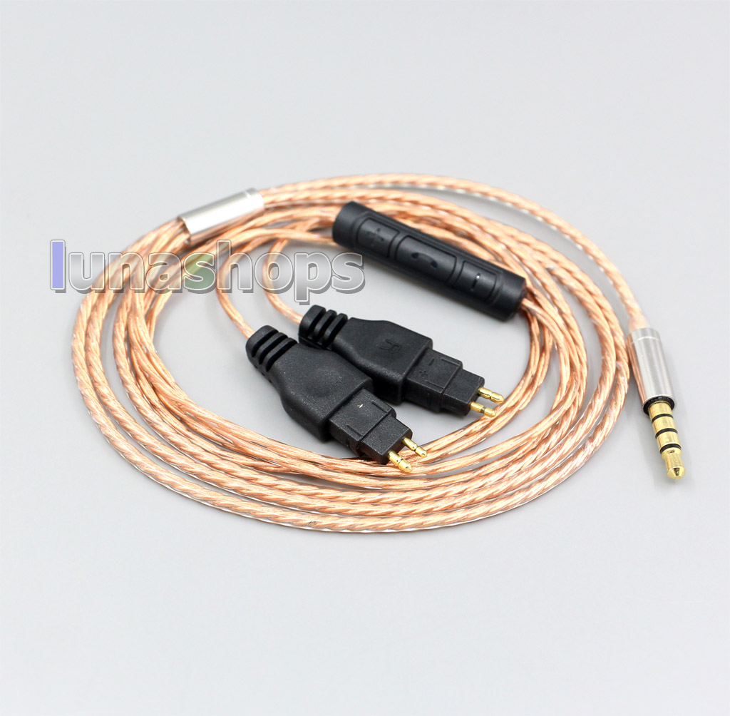 With Mic Remote Copper Shielding Headphone Cable For Sennheiser HD25-1 SP HD650 HD600 HD580 HD525 HD565