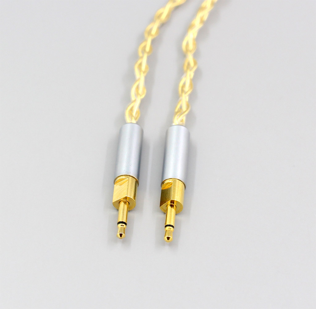 3.5mm 2.5mm 4.4mm XLR 8 Cores 99.99% Pure Silver + Gold Plated Earphone Cable For Sennheiser HD700