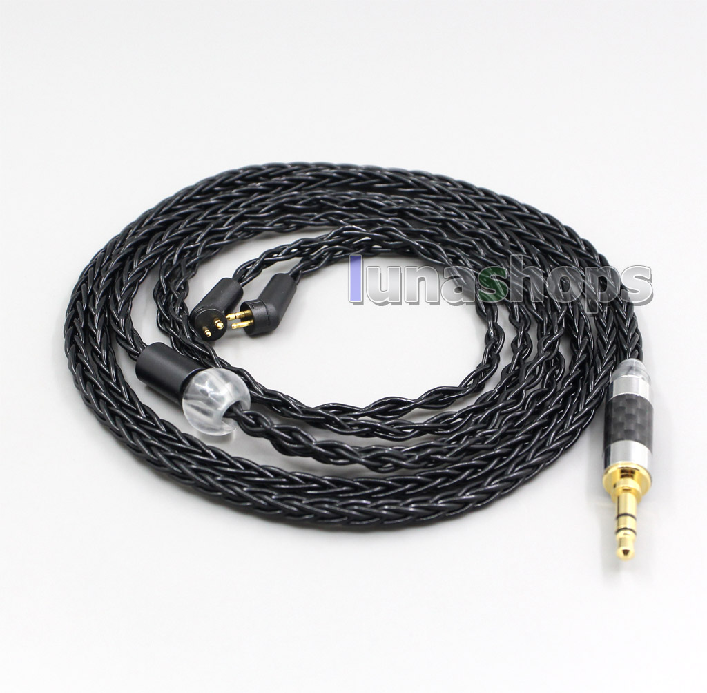 2.5mm 4.4mm XLR 8 Core Silver Plated Black Earphone Cable For Etymotic ER4B ER4PT ER4S ER6I ER4 2pin