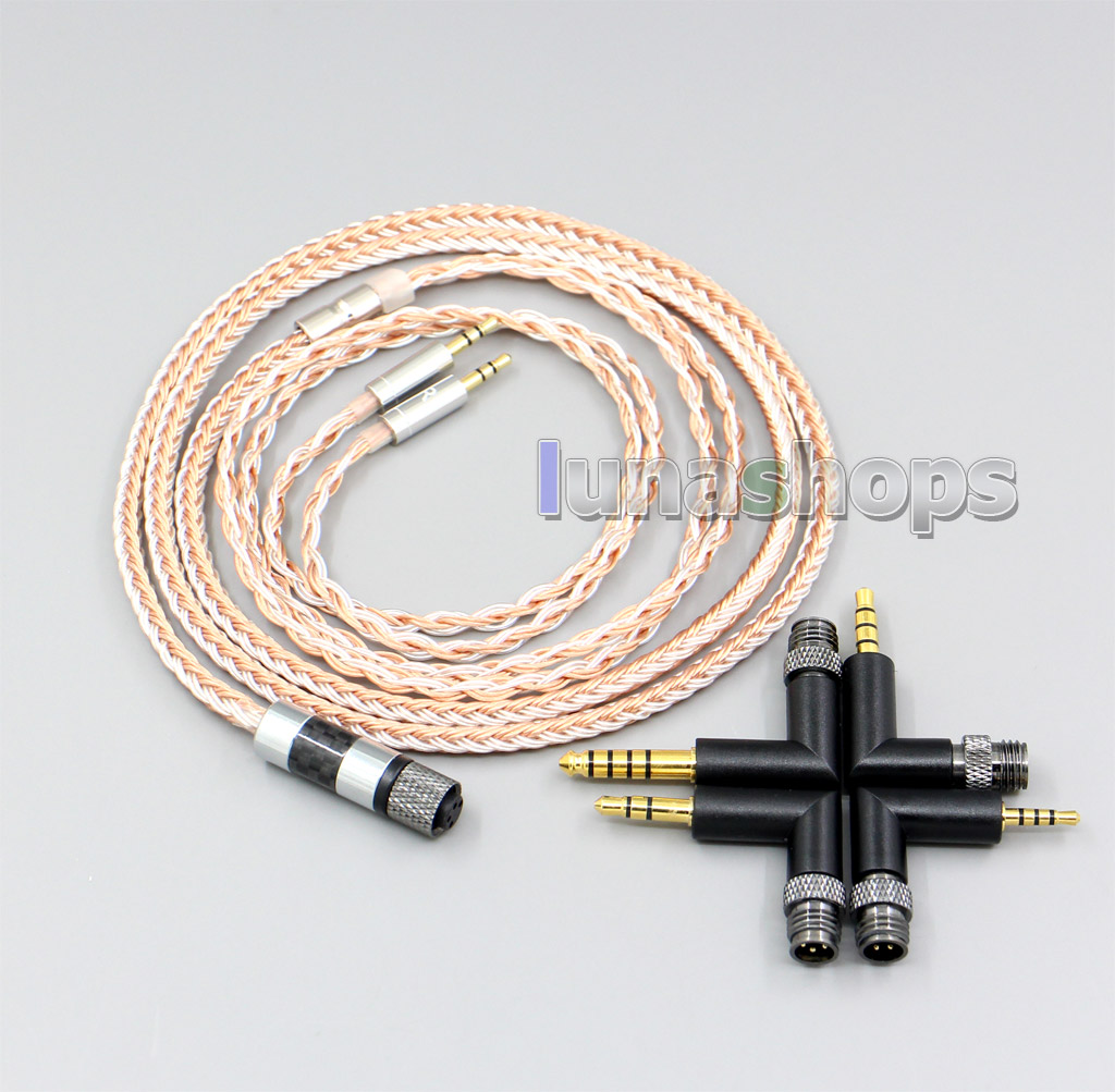 4 in 1 Plug 16 Cores OCC + Pure Silver Plated Cable for Hifiman HE560 HE-350 HE1000 V2 Headphone