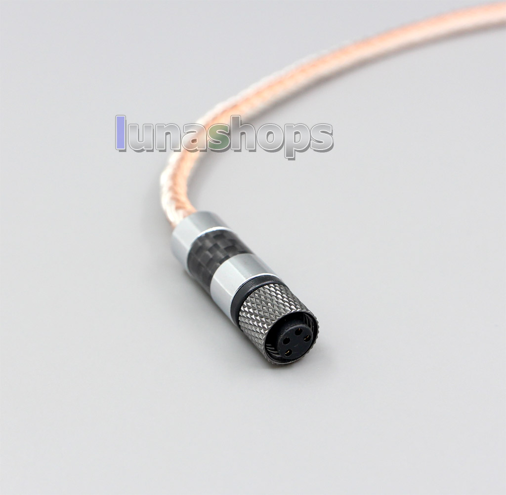 4 in 1 Plug 16 Cores OCC + Pure Silver Plated Cable for Hifiman HE560 HE-350 HE1000 V2 Headphone 