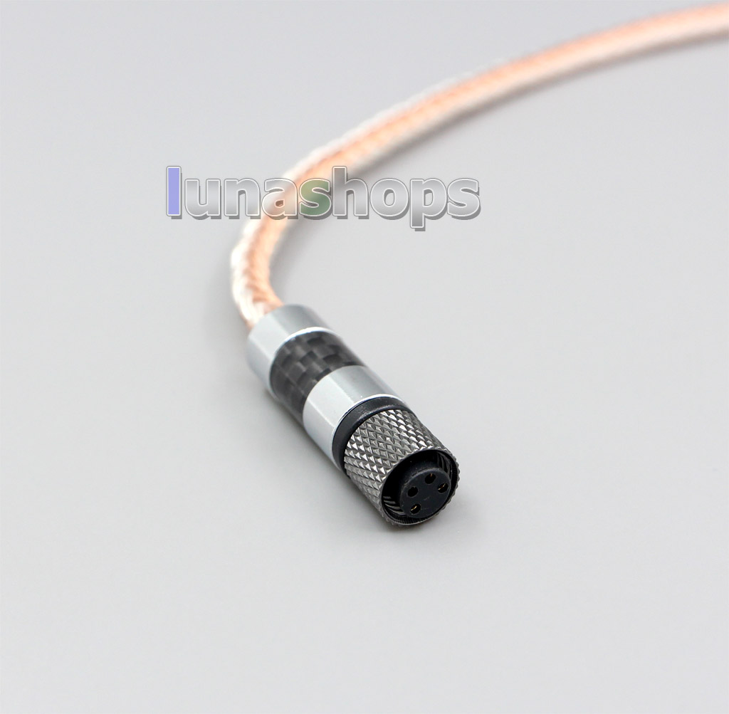 4 in 1 Plug 16 Cores OCC + Pure Silver Plated Cable for Hifiman HE560 HE-350 HE1000 V2 Headphone