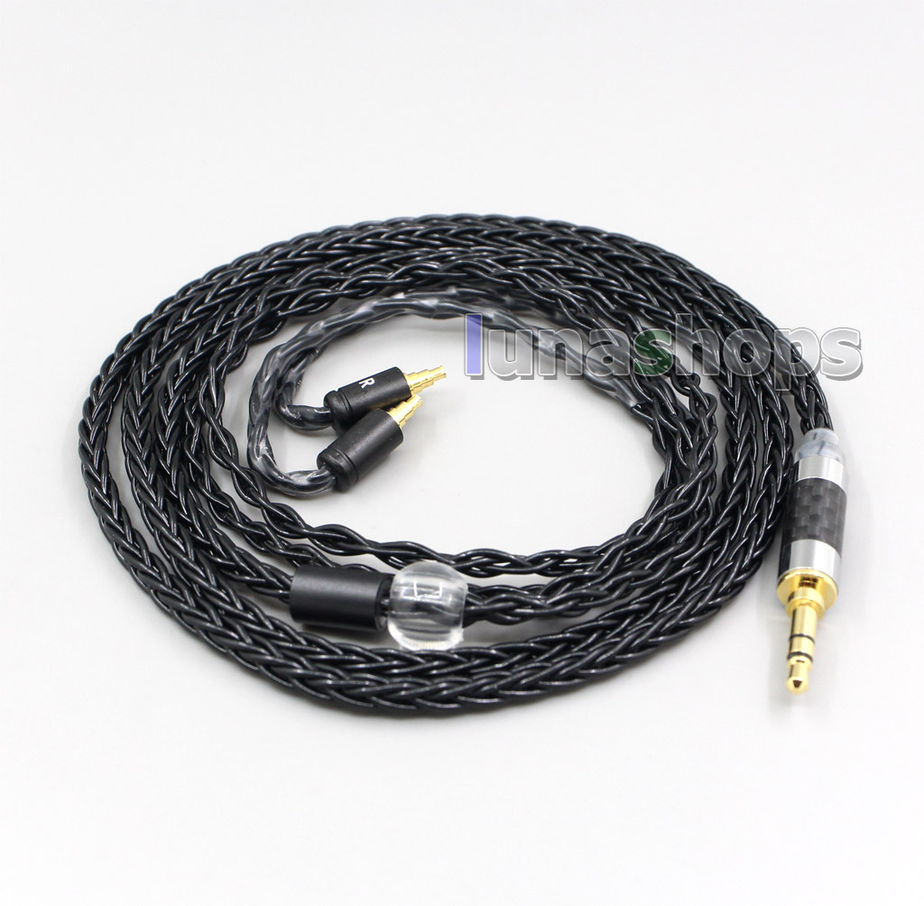 3.5mm 2.5mm 4.4mm XLR 8 Core Silver Plated OCC Black Earphone Cable For Sennheiser IE40 Pro