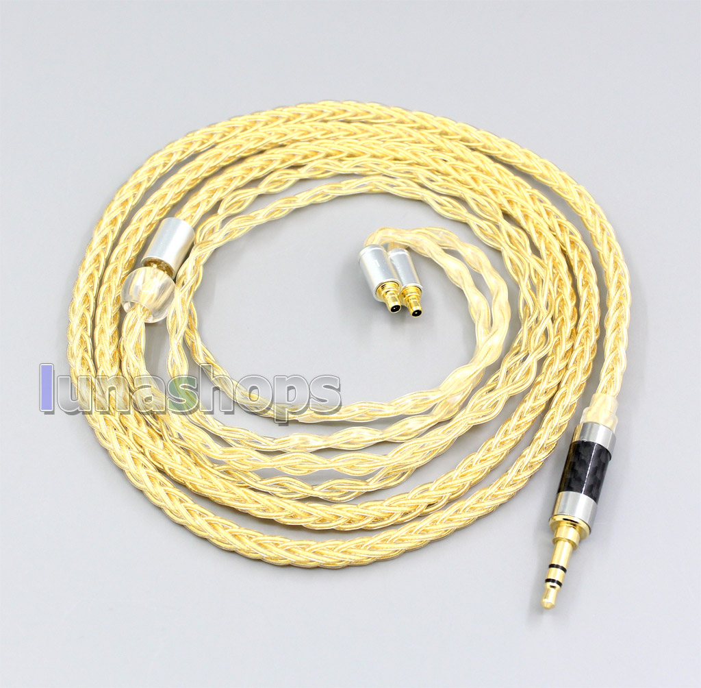 3.5mm 2.5mm 4.4mm 8 Cores 99.99% Pure Silver + Gold Plated Earphone Cable For Sennheiser IE400 IE500 Pro