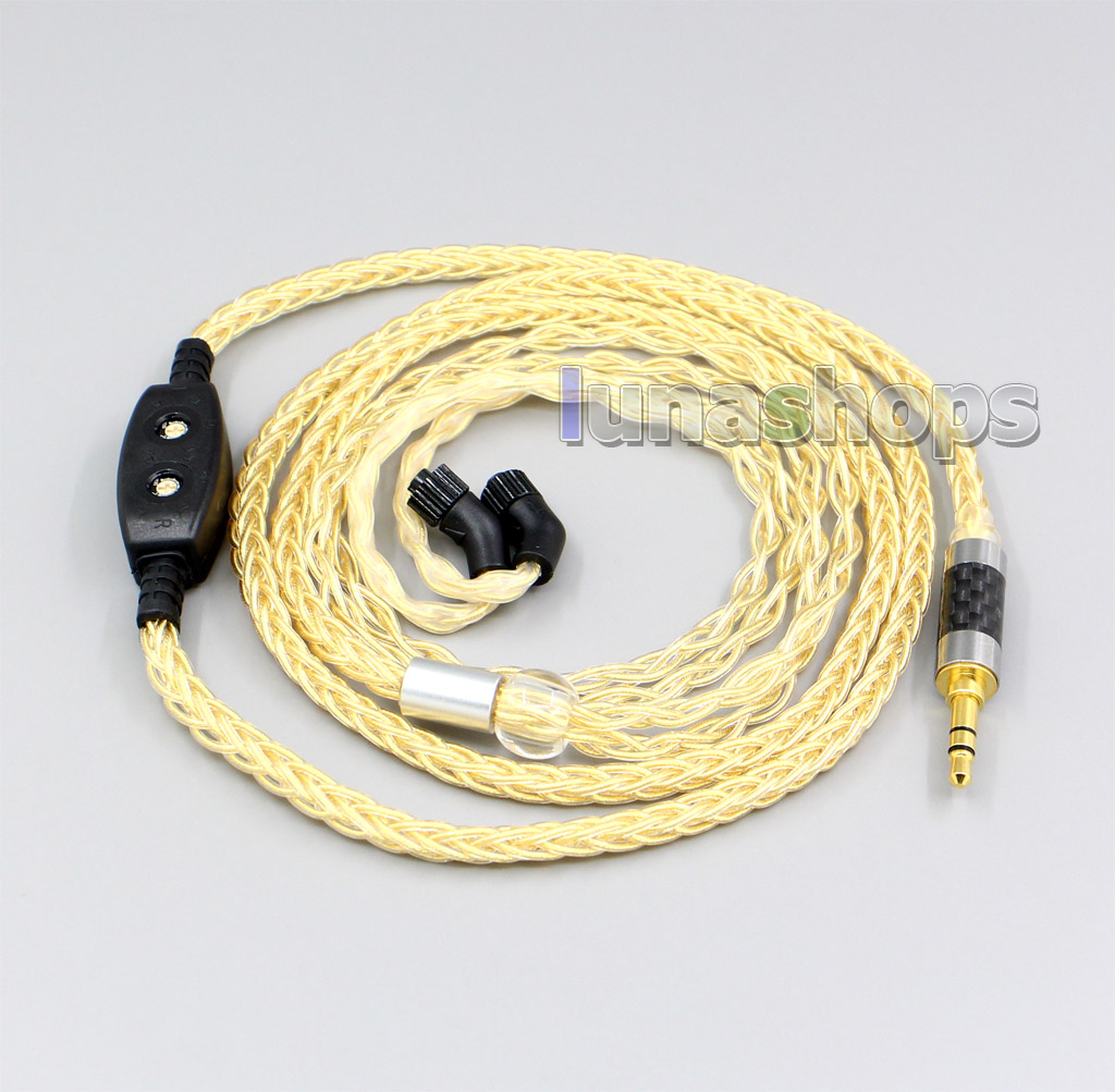 3.5mm 2.5mm 4.4mm 8 Cores 99.99% Pure Silver + Gold Plated Earphone Cable For AKR03 Roxxane JH Audio JH24 Layla Angie AK380 AK240