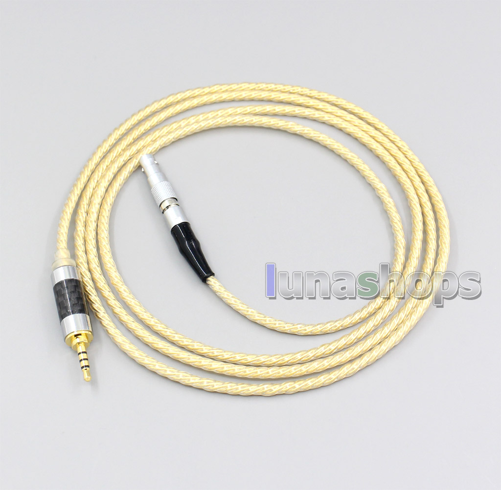 3.5mm 2.5mm 4.4mm 4 Cores 99.99% Pure Silver + Gold Plated Earphone Braided Cable For AKG K812 Reference Headphone