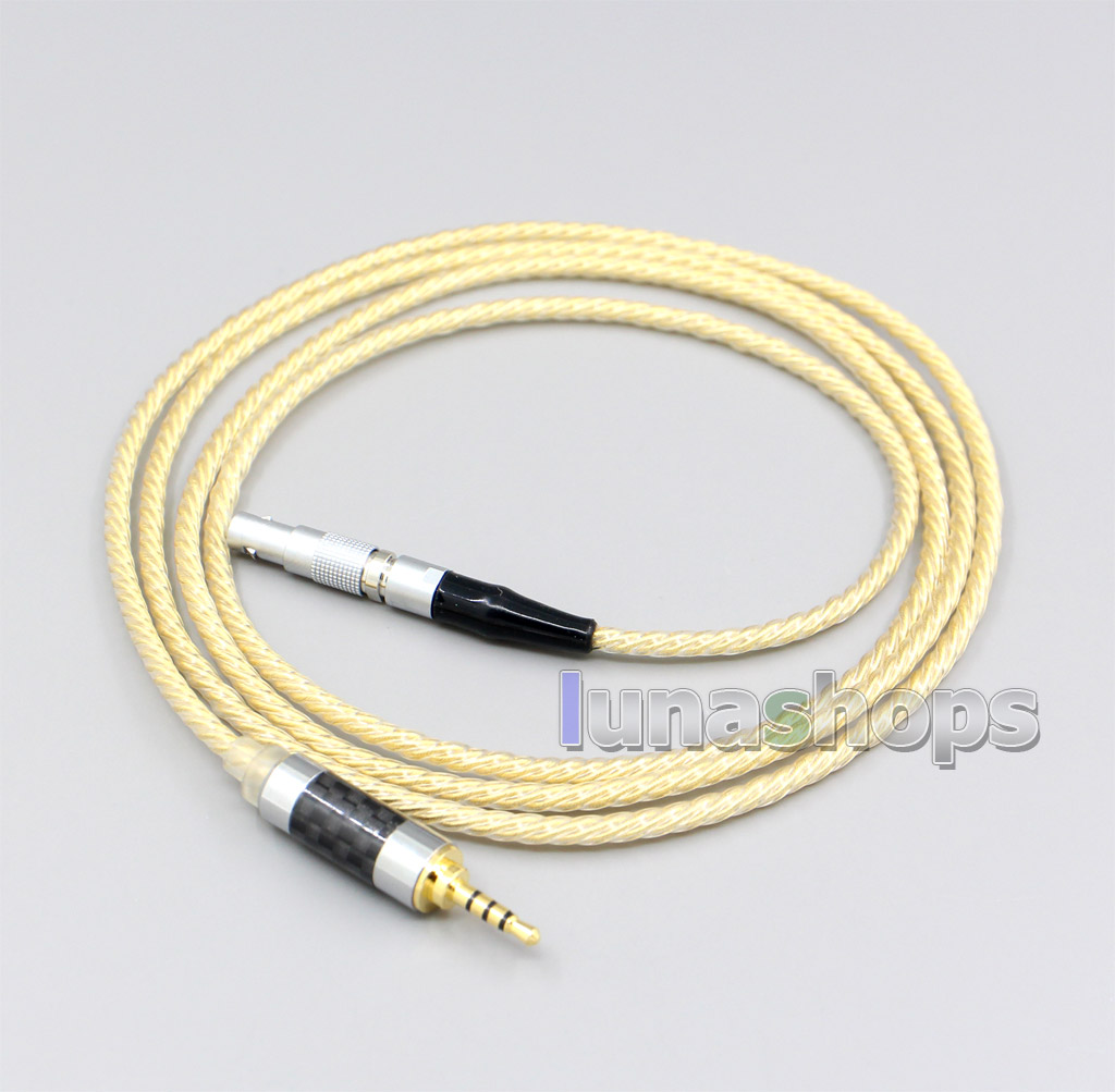 3.5mm 2.5mm 4.4mm 4 Cores 99.99% Pure Silver + Gold Plated Earphone Braided Cable For AKG K812 Reference Headphone