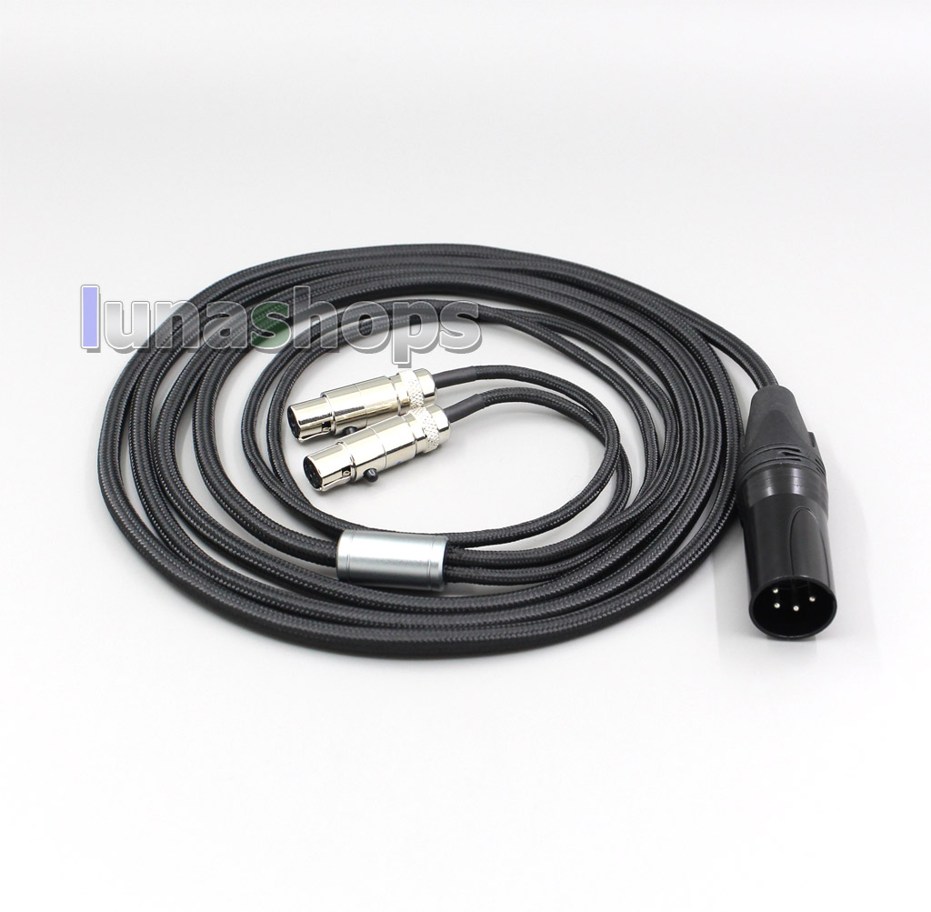 XLR Balanced Weave Cloth OD 5mm OCC Pure Silver Plated Headphone Cable For Audeze LCD-3 LCD3 LCD-2 LCD2