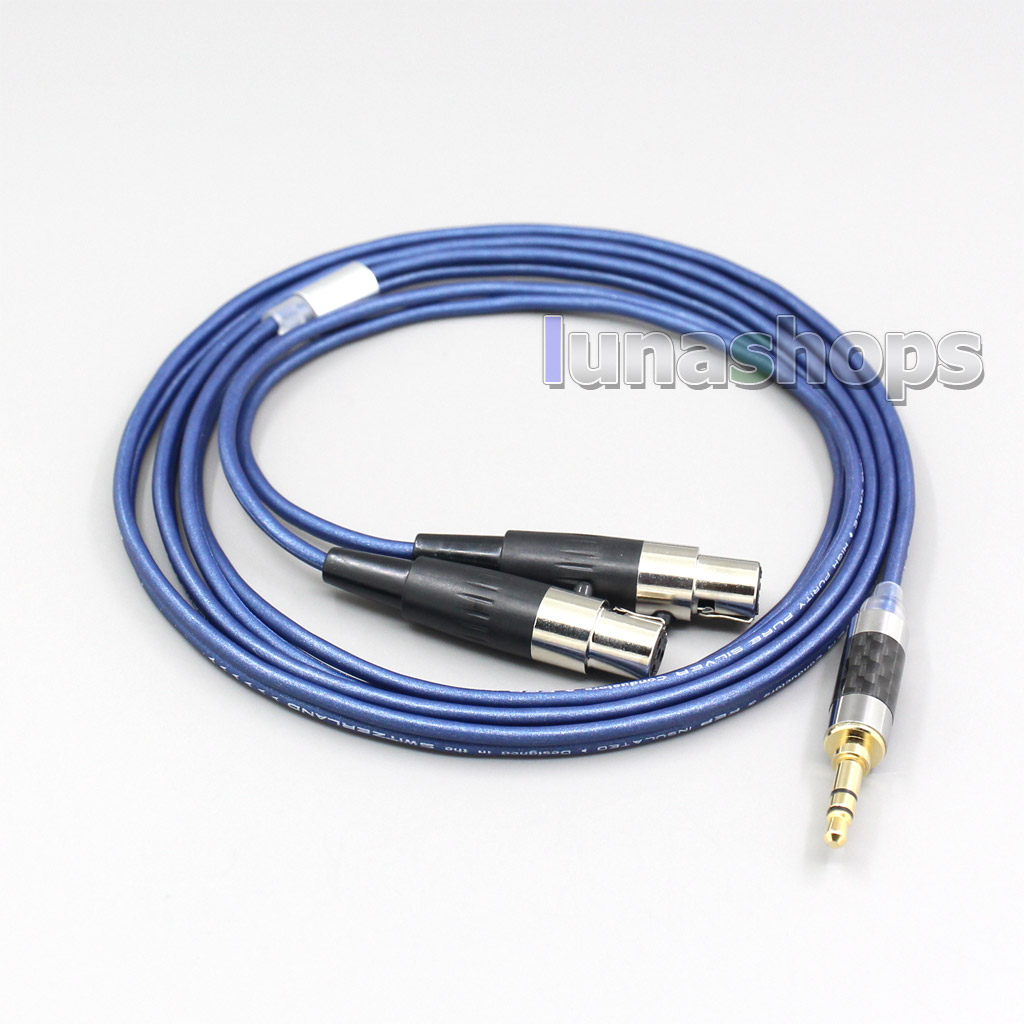 Blue 99% Pure Silver XLR 3.5mm 2.5mm 4.4mm Earphone Cable For Audeze LCD-3 LCD3 LCD-2 LCD2 LCD-X LCD-XC