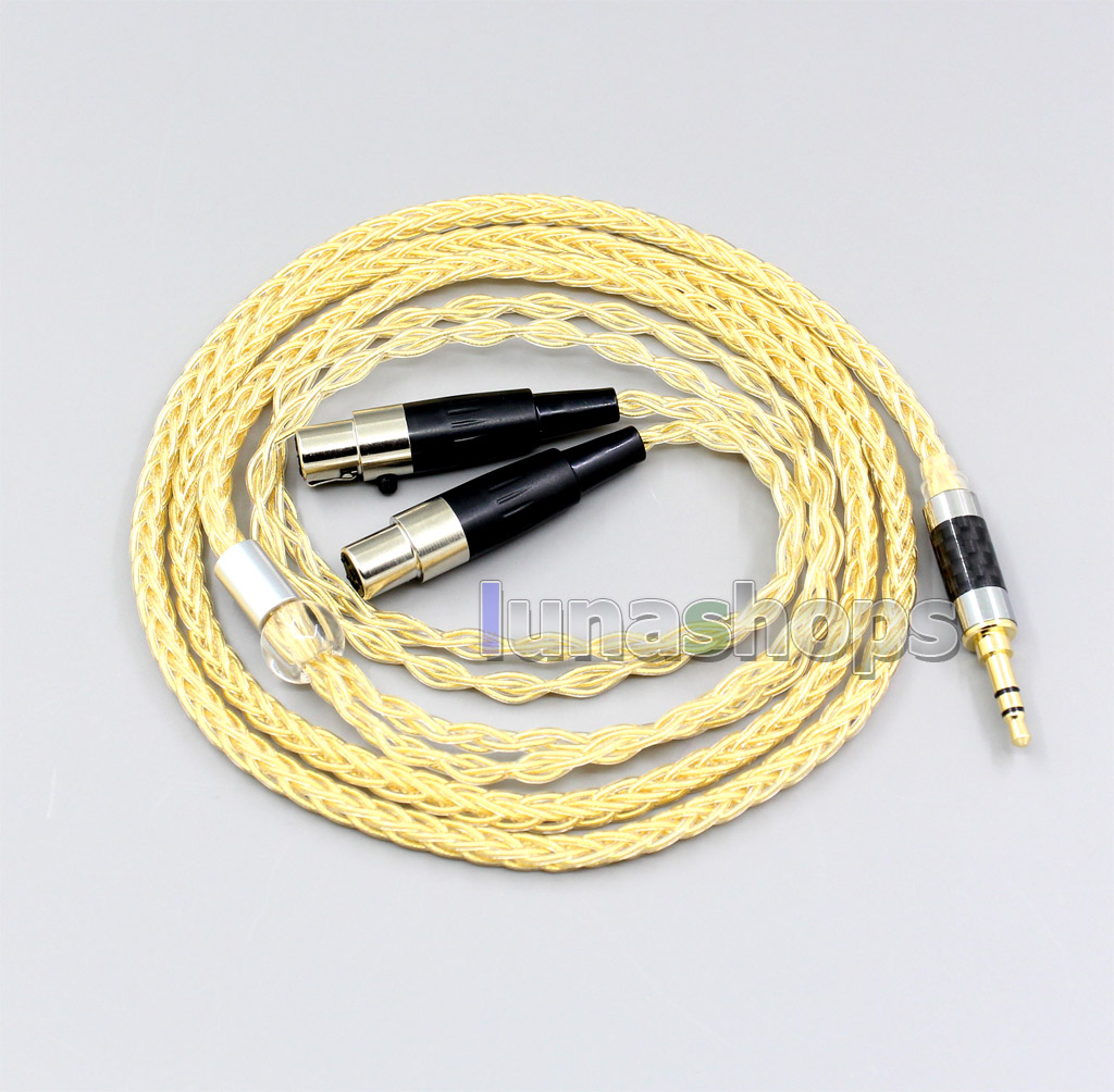 3.5mm 2.5mm 4.4mm 8 Cores 99.99% Pure Silver + Gold Plated Earphone Cable For Audeze LCD-3 LCD3 LCD-2 LCD2 LCD-X LCD-XC
