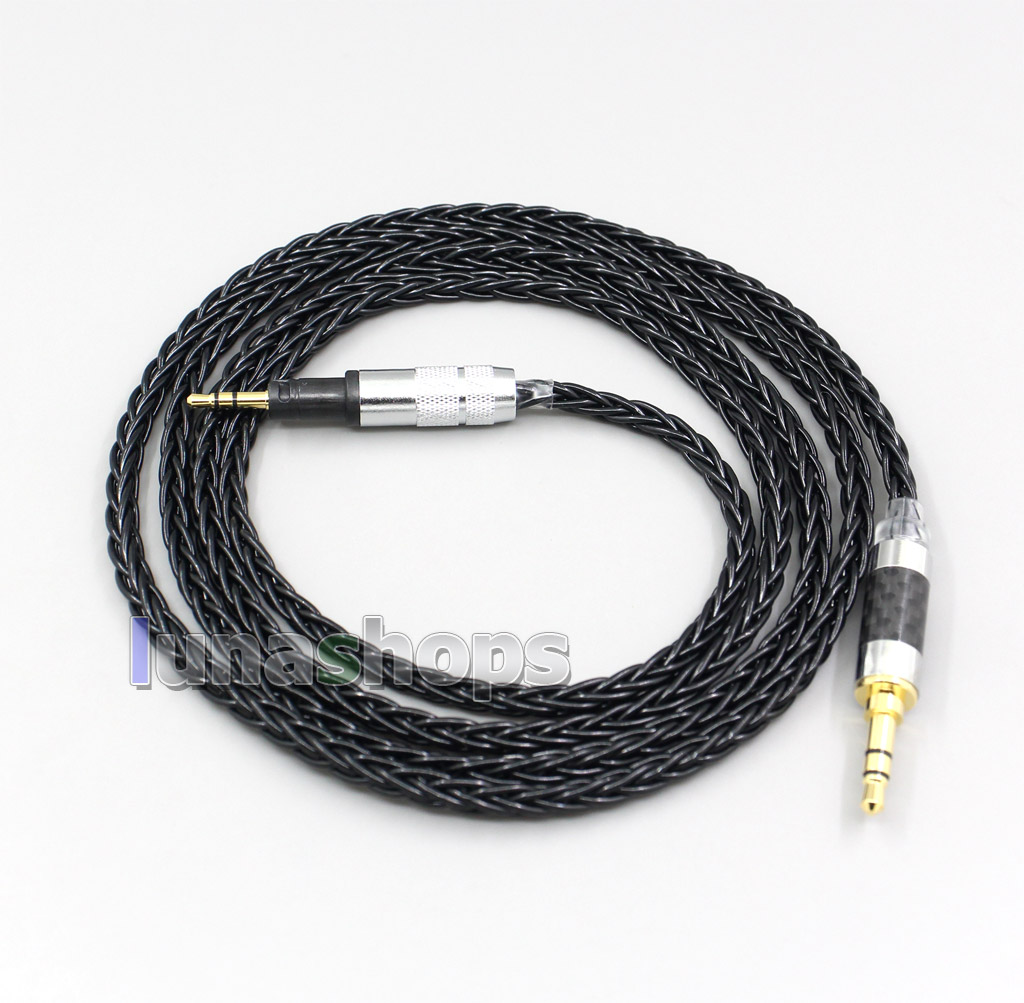 8 Core Silver Plated Black Earphone Cable For Sennheiser Momentum 1.0 2.0 On-Ear Headphones